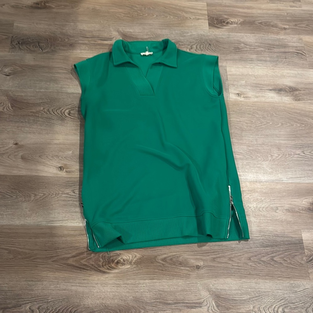 Green Sleeveless Entro Ribbed Dress